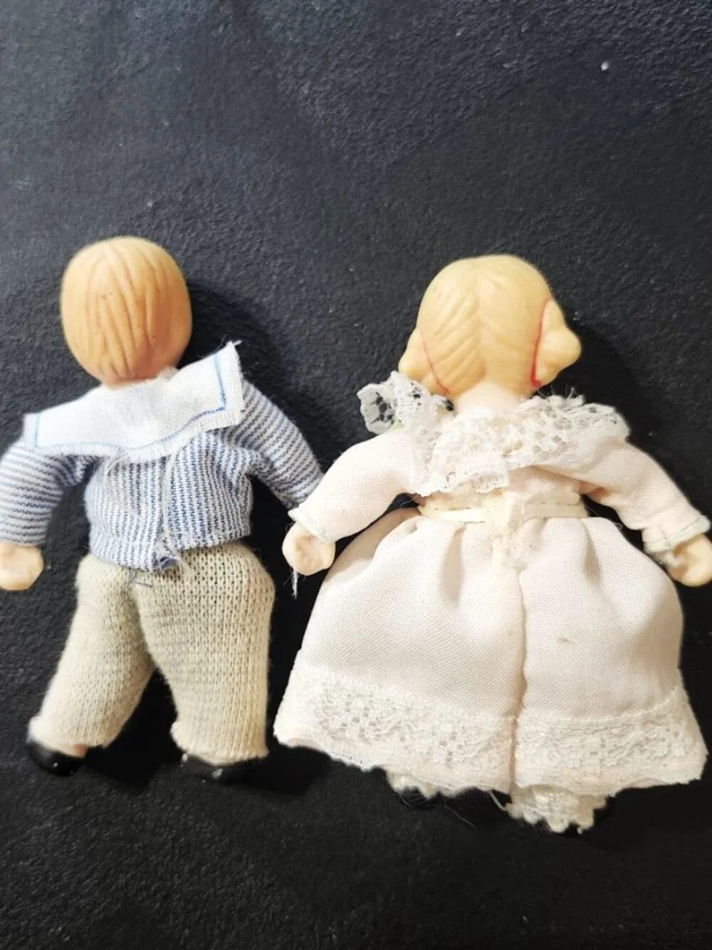 Vintage Porcelain Boy Girl dolls Victorian miniature brother sister couple